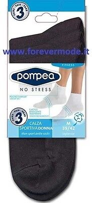 BLU 6 Paia Calzino Uomo Donna Bike Socks Pompea in Cotone Tallone e punte rinforzate 
