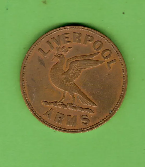 #D75. Australasian  Trade Penny Token -  B. Palmer, Sydney, Liverpool Arms