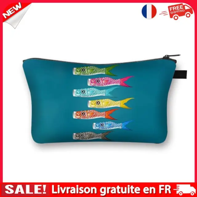 Fish Printed Hand Hold Travel Storage Cosmetic Bag Toiletry Bag