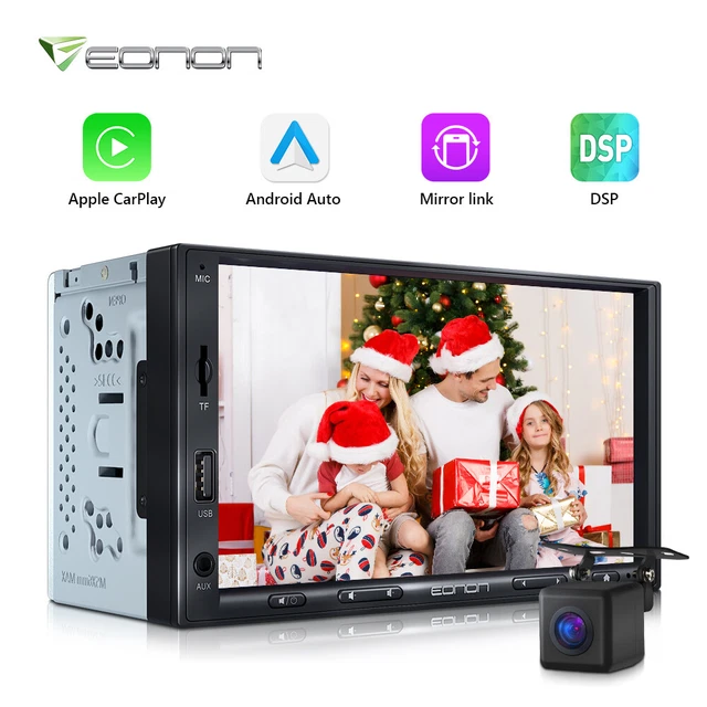 CAM+Double 2 Din Android Auto Stereo Bluetooth 7" Car Play Radio Audio Video DSP