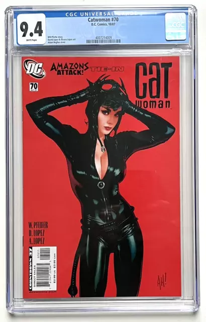 Catwoman 70 CGC 9.4 Near Mint Adam Hughes 2007 DC Comics Batman White Pages