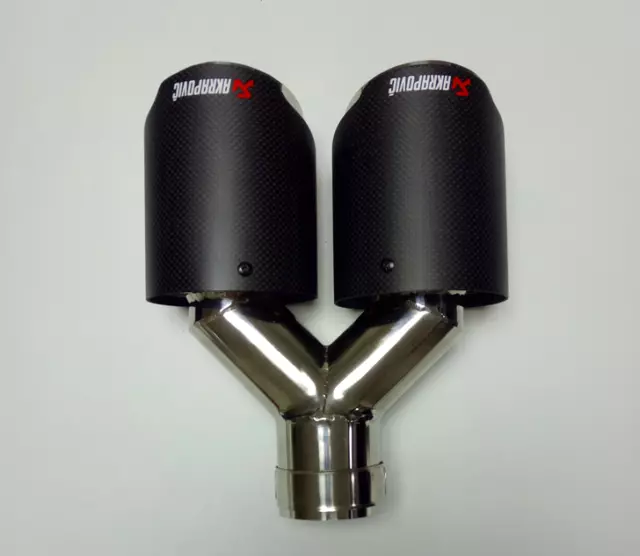 Terminale scarico marmitta Akrapovic finale doppio a Y carbonio Abarth Audi Bmw