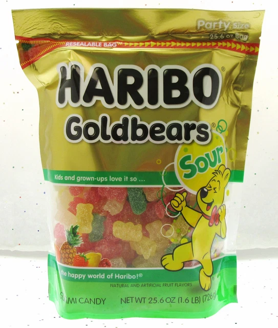 HARIBO GUMMY BEARS Fruit Chewy Candy Gummi Sour Goldbears 25.6oz