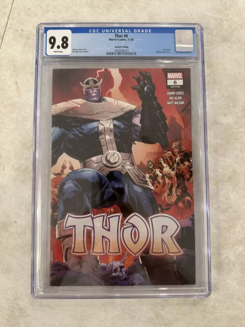 THOR #6 - 2nd Print CGC 9.8  Thanos Infinity Hammer Donny Cates Marvel 2020
