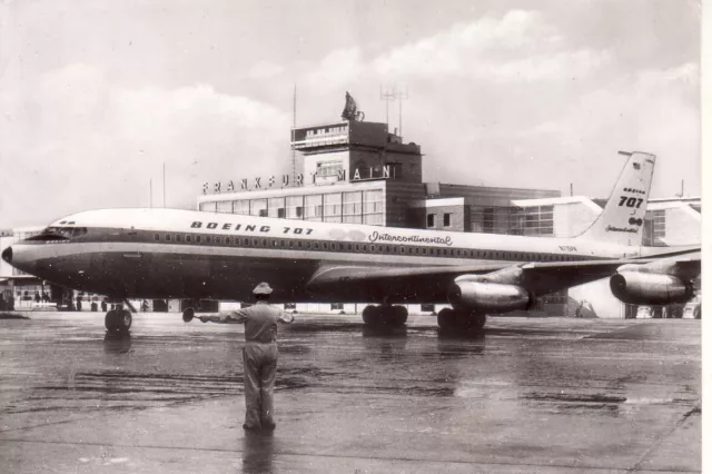 Postkarte :  FRANKFURT  -  Flughafen /Airport , Boeing 707 ; 1962 gestempelt