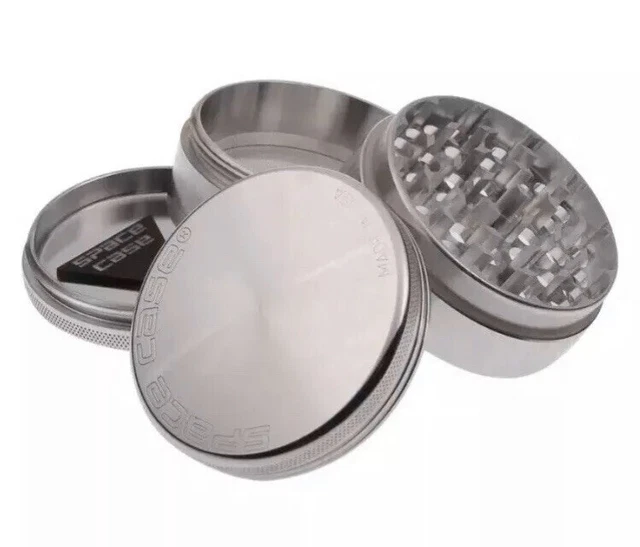 SPACE CASE Grinder Magnetic Herb - Medium 2.5 inch (SILVER) 4 Pcs - US SELLER