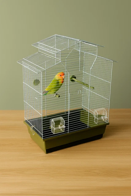 NASIDE Vogelkäfig Mit Rädern – 61 Cm Hoch, Eisen, Schwarz, Für Sittiche, Wellensittiche, Kanarienvögel