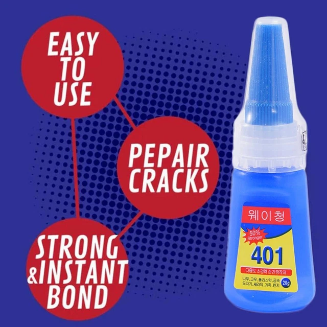 401 Botella Adhesiva Instantánea Super Pegamento Multiusos Transparente 20ml M3I2