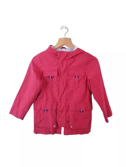 Marks And Spencer Kids Boys Red Basic Jacket Coat Size 7-8 Years Regular