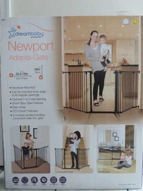 Dreambaby Newport 3-Panel Configurable Adapta-Gate Fits Openings 33.5-79 inches