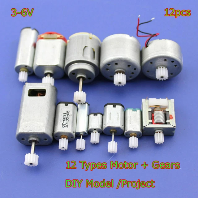 12PCS DC 3V 6V Mini 130 Micro DC Motor Gear Round Small Motor Toy Car Model S