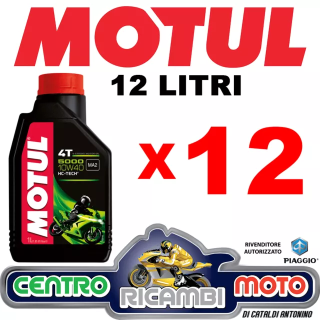 Olio Motore Moto Motul 12 LITRI LT 5000 10W40 HC-TECH 10/40 4T MA2 SEMISINTETICO
