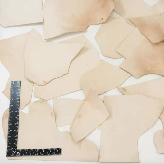 Vegetable Tan Tooling Cowhide Leather Scraps Light 3-6 oz. (1-2.4mm) Thick