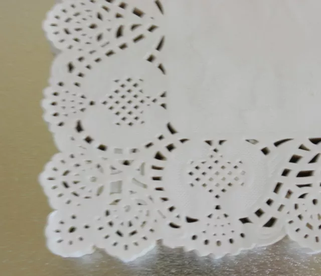 Rectangle Paper Lace Doilies  Ivory white Wedding Craft Scrapbook Cake 8 sizes 2