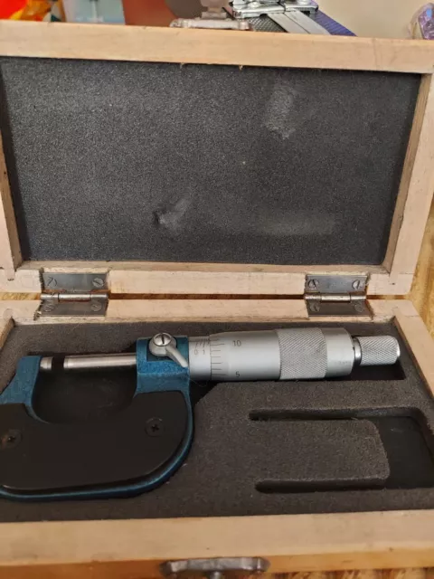 Outside Micrometer 0-1" In Original Wooden Box