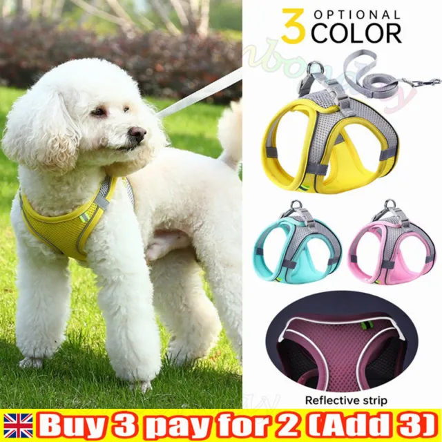 Reflective Dog Harness+Leash Set Puppy Cat Dog Harness Vest XXS-L Pet Adjustable