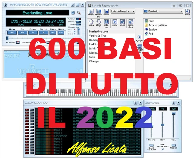 Basi Karaoke Midi Di Tutto Il  2022 - N. 600 Basi Per Vanbasco Ed Altri Software