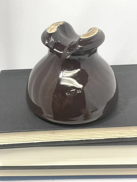 Vintage Ceramic Brown Electric Pole Insulator 5" Base 1955 Porcelain