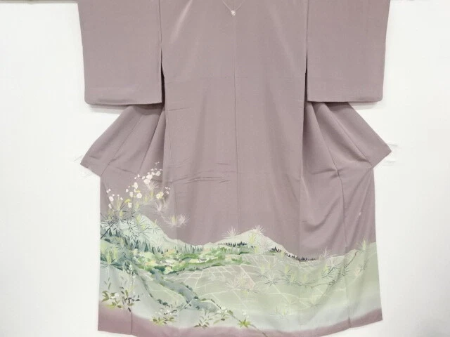 5374791: Japanese Kimono / Vintage Iro-Tomesode / Yuzen / Scenery Of Rice Field