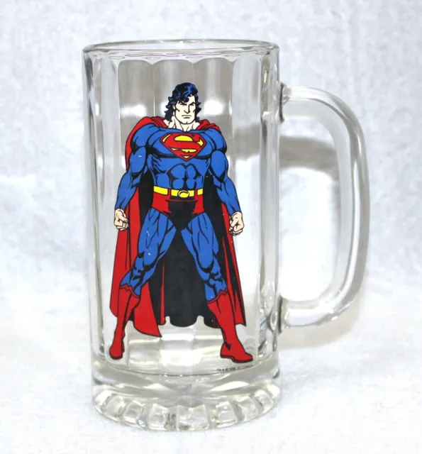 Superman Beer Glass Mug 1998 DC Comics Rare Vintage
