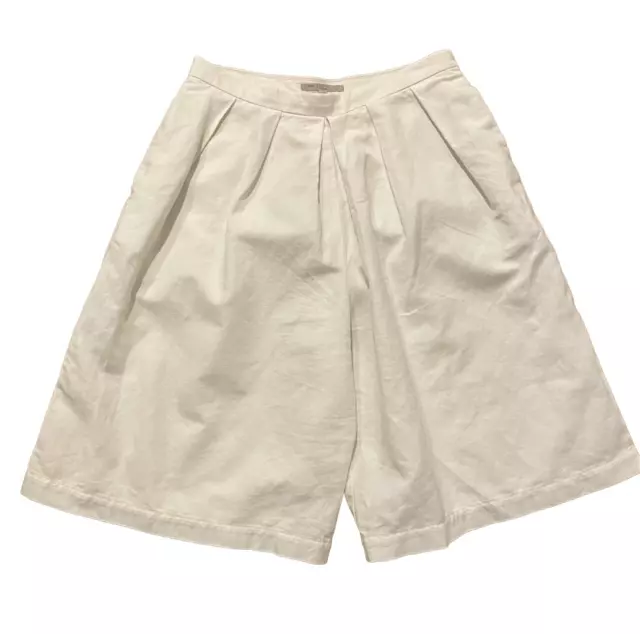 Gap white linen culottes pleated high rise shorts 2