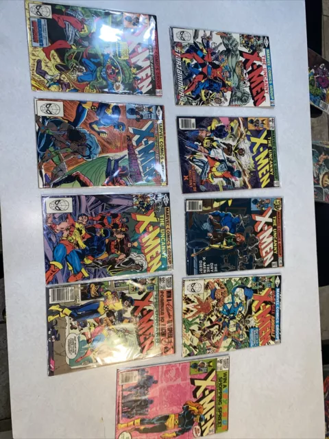 Lot Of 9 Vintage  X-men Comics 1970s / 1980s  Comic Books