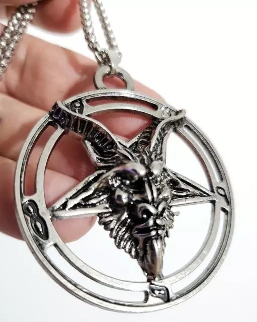 Baphomet Inverted Pendant Necklace Goat Of Mendes Pentagram Occult Jewellery