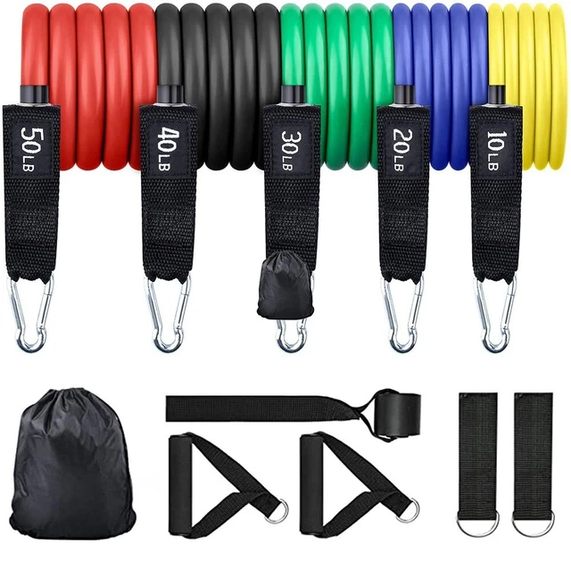 150LBS Resistance Bands Set Home Workout Yoga Exercise Strength Training Band US
