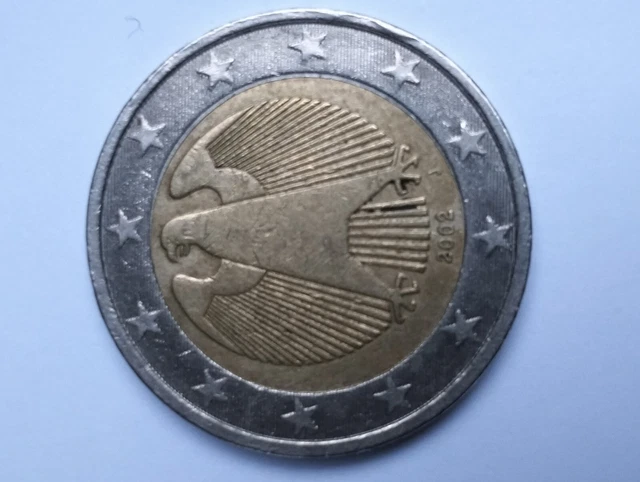 PIÈCE DE 2 euro allemande 2002 lettre J rare fauté décentrée EUR 4,00