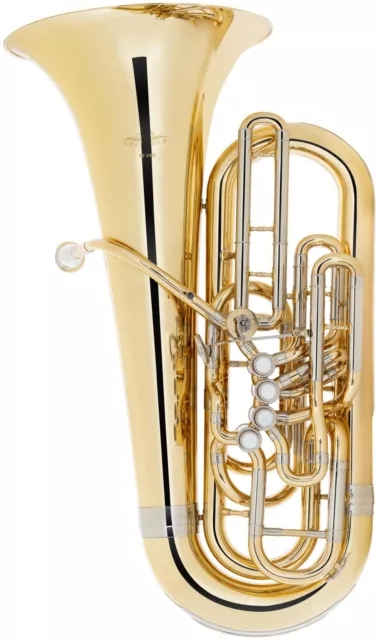 Lechgold F Tuba Bass oro ottone oro valvola perinetente carrello