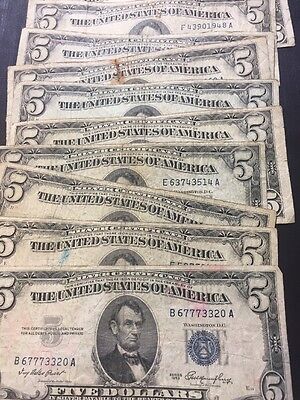 1953 Well Circulated Five Dollar ($5) Silver Certificate Bill - Buying 1 Note 3