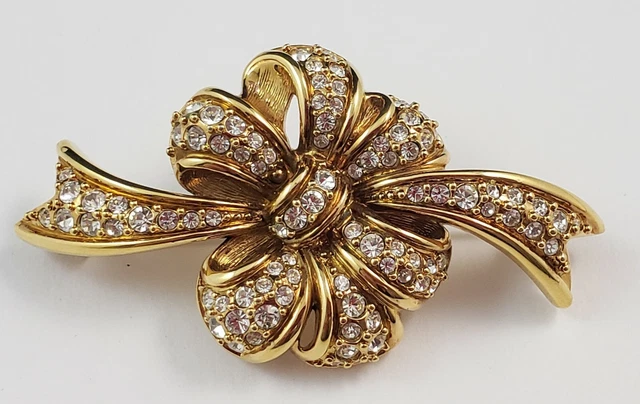 Broche Nœud Ruban Cristal Scintillant : Bijou Plaqué Or/argent Pour Mariage, Fête Des Mères | Accessoire élégant Veste, écharpe - 4