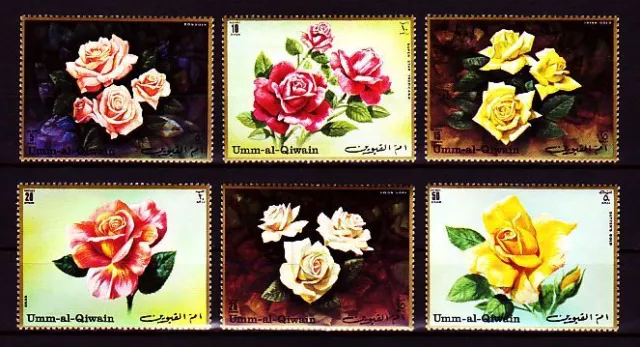 Umm al Qiwain 1972 ** Mi.675/80 A Flowers Blumen Rosen Roses Flora