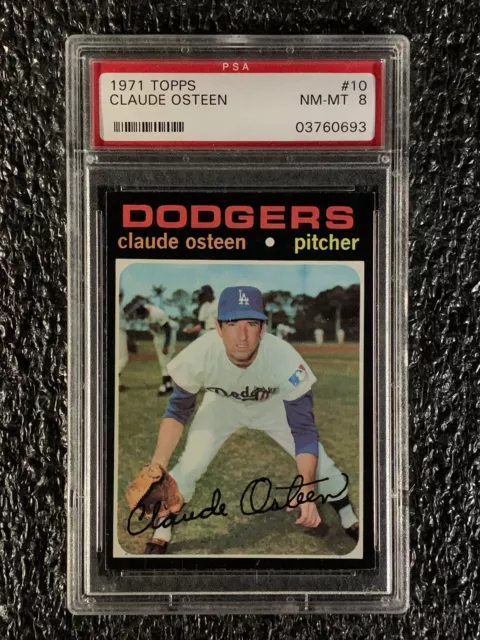1971 Topps Baseball #10 Claude Osteen PSA 8