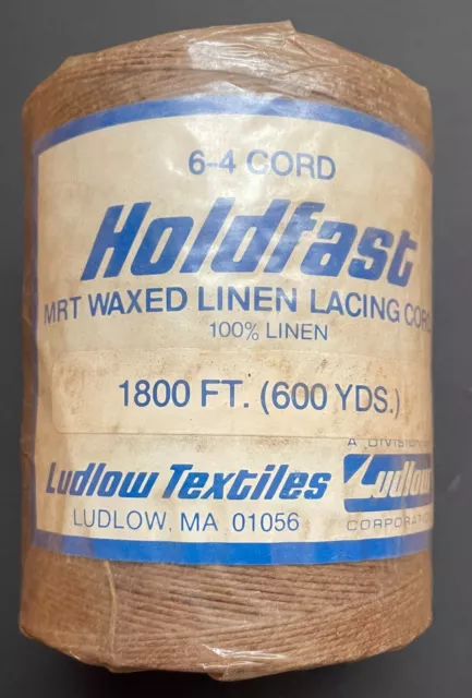 Lino encerado 6-4 cordón de cordones (1 lb) Holdfast hilo alfombra trenzado cordel tejido