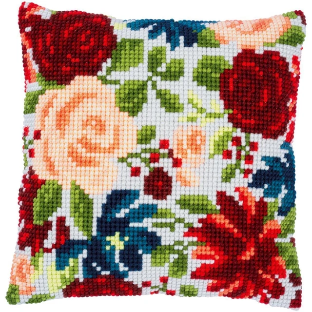 Kit Coussin à broder Point de Croix Paysage Coquelicots - Vervaco