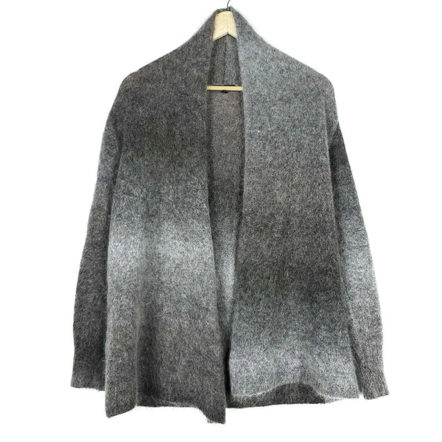 Eileen Fisher Womens Cardigan XS Mohair Wool Blend Brown Ombre Knit Sweater Top