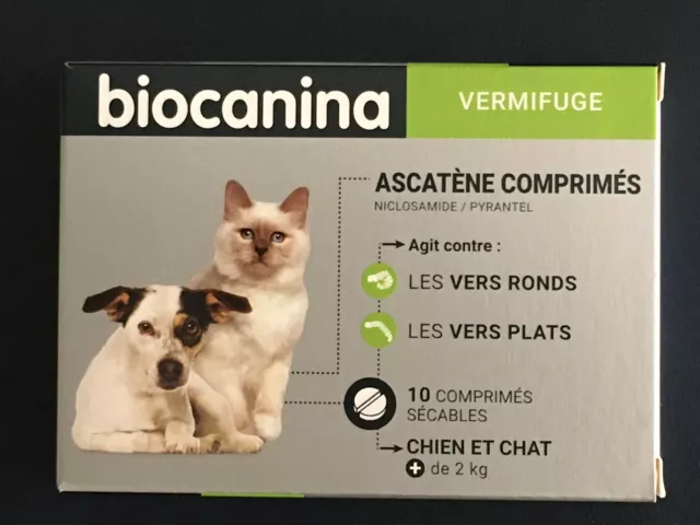 BIOCANINA ASCATENE VERMIFUGE CHIENS - CHATS Boite 10 cpr