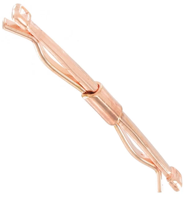 Made In USA Collar Clip Mens Bar Rose Gold Tone Medium 1 7/8" Classic Box End