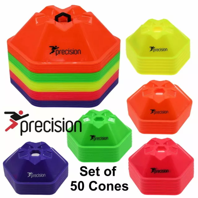 50 X Football Training Cones Markers Precision Pro Hx Marker Saucer