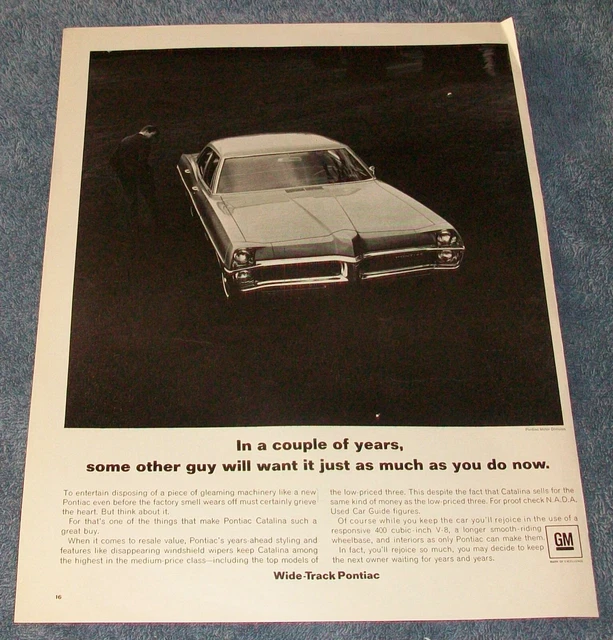 1967 Pontiac Catalina 4-Door Sedan Vintage Ad "In A Couple OF Years..."