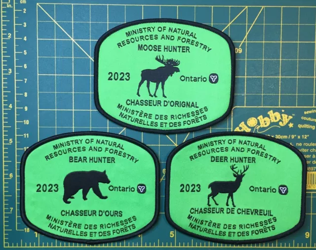 2023 ONTARIO MINISTRY OF NATURAL RESOURCES DEER MOOSE BEAR patch crest badge DNR