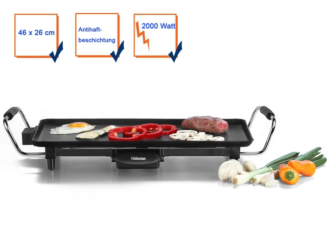 Familien Teppanyaki Grillplatte XL Multi Tischgrill Elektro Balkongrill 2000W