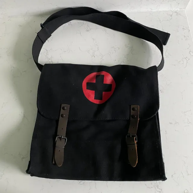 RothCo Black and Red Cotton Unisex Sling Bag