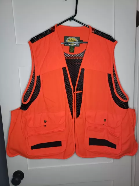 Cabela's Hunting Vest w/ Mesh Bright Blaze Orange Size XL EXCELLENT CONDITION!