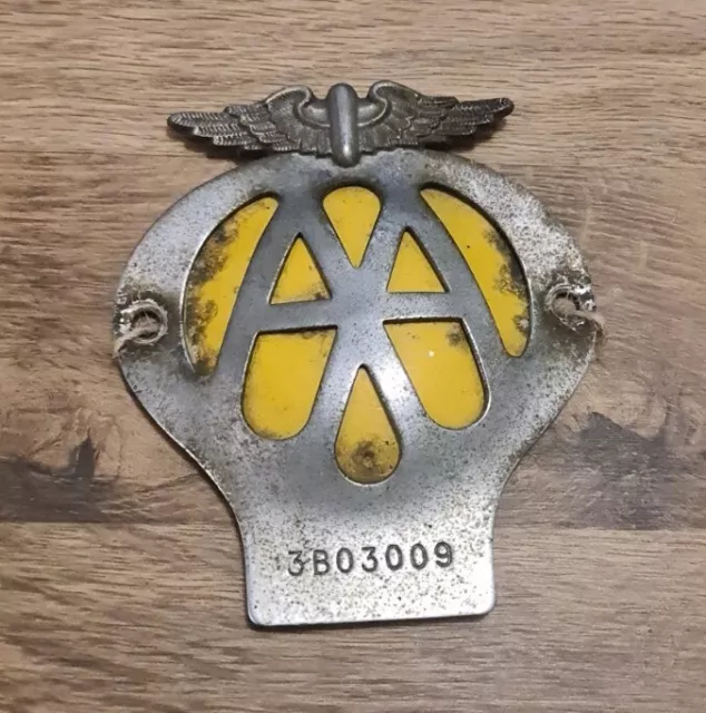 Vintage 1960's AA Car Grille Badge