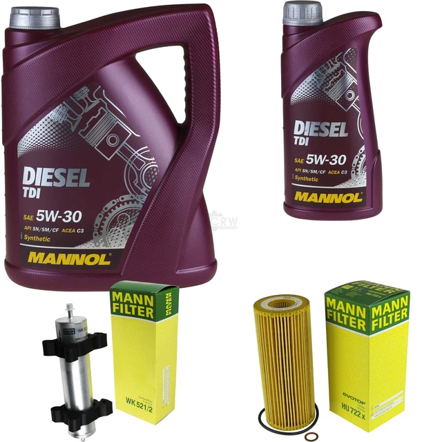 MOTOR-ÖL 6L MANNOL Diesel TDI 5W-30+MANN-FILTER für BMW 3er Compact E46 ...