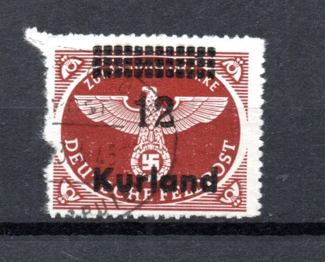 Kurland (Deutsche Bes.) 1945 Feldpostmarke 4 B mit Aufdruck gebraucht (BPP gepru