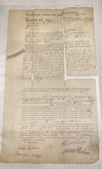 1794 New York Land Deed Ontario County Signed Ephemera Justice Of The Peace