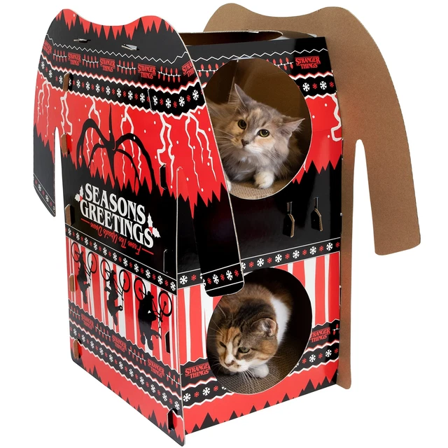 Kitty City Stranger Things Sweater Cat House, Red